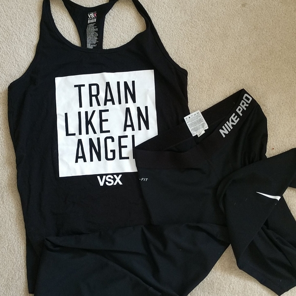 Nike dry fit leggings and vs tank both medium - Picture 1 of 8